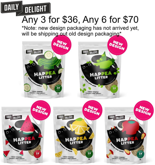 Daily Delight HAPPEA Cat Litter 8L Melon/Apple/Cucumber/Lemon/Unscented