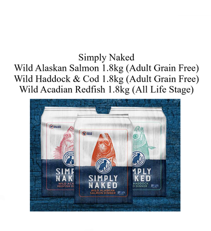 Simply Naked Cat Food Wild Acadian Redfish/Wild Haddock & Cod/Wild Alaskan Salmon 1.8kg